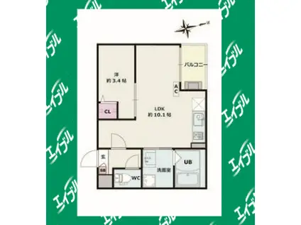 JACK SHIBA I(1LDK/1階)の間取り写真