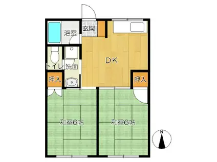 エアステ大刀洗(2DK/4階)の間取り写真