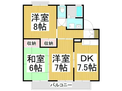 ハイツ見晴し(3DK/2階)の間取り写真