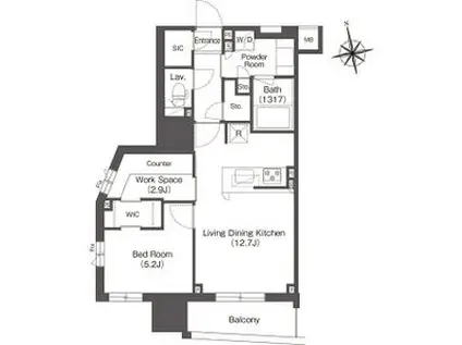 コンフォリア東上野(2LDK/4階)の間取り写真