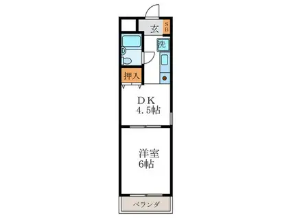 レクイエ智恵光院 (1DK/3階)の間取り写真