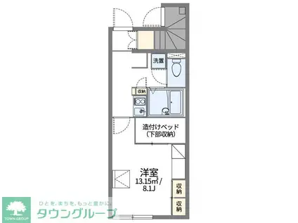 レオパレスリバーサイド西水元(1K/1階)の間取り写真