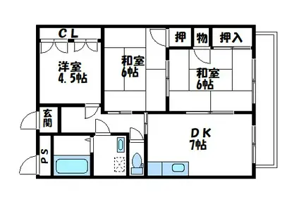 リノベール春日(3DK/3階)の間取り写真