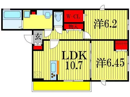 エミネンス(2LDK/2階)の間取り写真