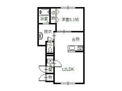 テクナス(1LDK/1階)の間取り写真