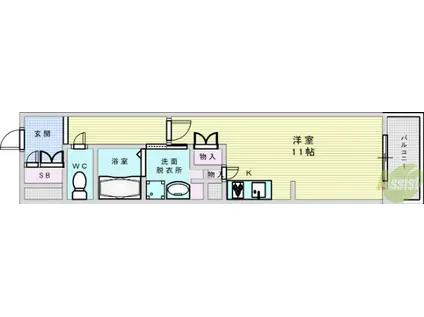 パークナ―ドフィット津雲台(ワンルーム/1階)の間取り写真