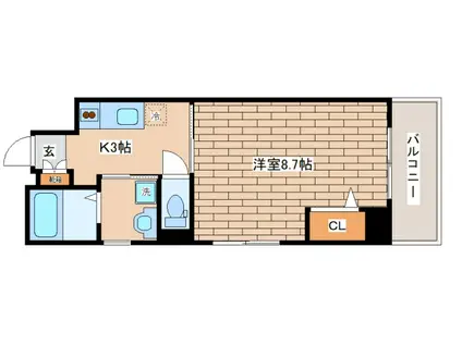 リヴェールハウス(1K/2階)の間取り写真