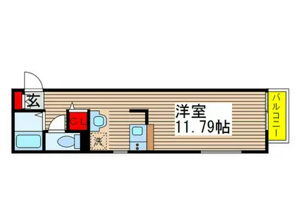 グランニール勝田台(ワンルーム/1階)の間取り写真