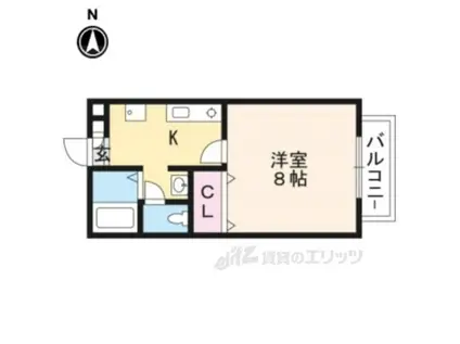 多蔵COURTⅡ(1K/1階)の間取り写真