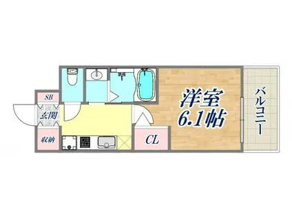 エステムコート三宮イーストⅣザ・フロント(1K/4階)の間取り写真