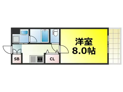CITY SPIRE幸町(1K/4階)の間取り写真
