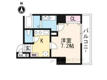 フォレスト西大路五条(1K/9階)の間取り写真