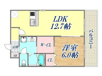 アドバンス神戸グルーブ(1LDK/5階)の間取り写真