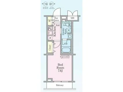 HYS新宿西落合(1K/2階)の間取り写真