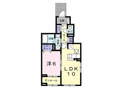 サンヴェール長者ヶ台 II(1LDK/1階)の間取り写真
