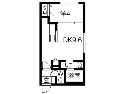 グランマーチ北円山(1LDK/2階)の間取り写真