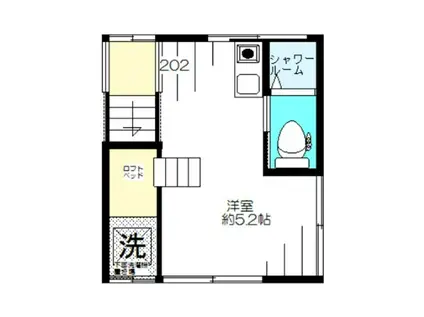 ハウスエターナル(ワンルーム/2階)の間取り写真