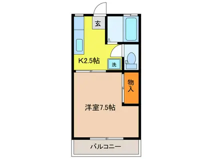 コーポサザンクロス(1K/1階)の間取り写真