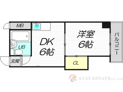 レクシア西中島III(1DK/5階)の間取り写真