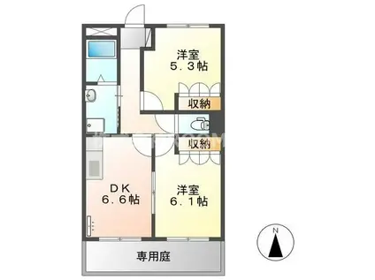 あやめハイム(2DK/1階)の間取り写真