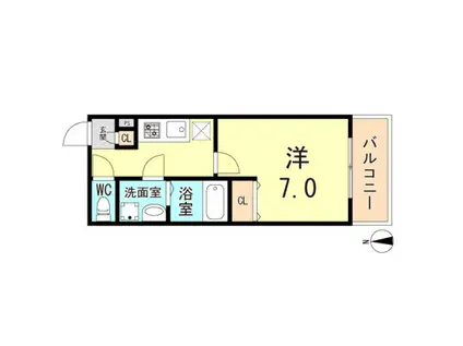 ラエタニテ(1K/2階)の間取り写真