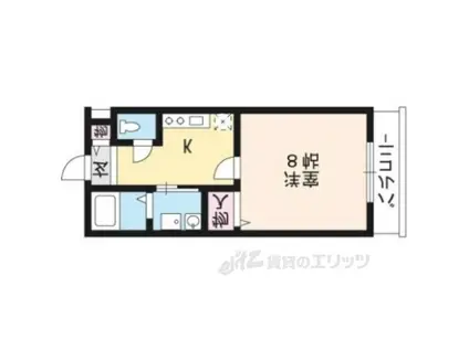 パーソナルサルーン西陣(1K/1階)の間取り写真