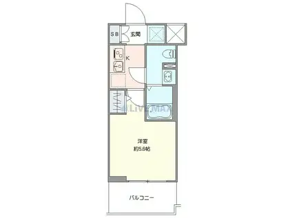 ジェノヴィア天王台(1K/3階)の間取り写真