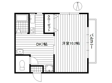 ハイグランデイー松永(1K/3階)の間取り写真