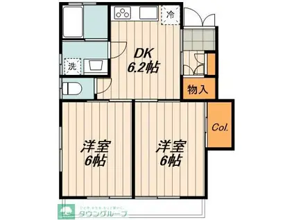 野村ハイツ(2DK/2階)の間取り写真