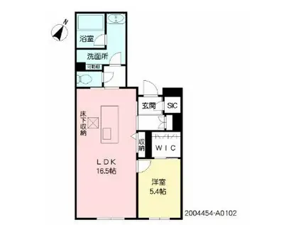 FORENA TERRACE 大橋(1LDK/1階)の間取り写真