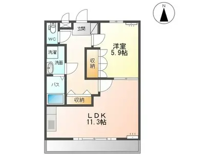 クレストール広表(1LDK/1階)の間取り写真