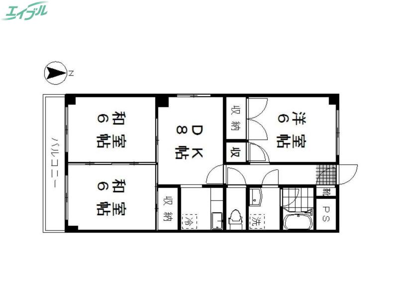 YSビル島田(3DK/5階)の間取り写真