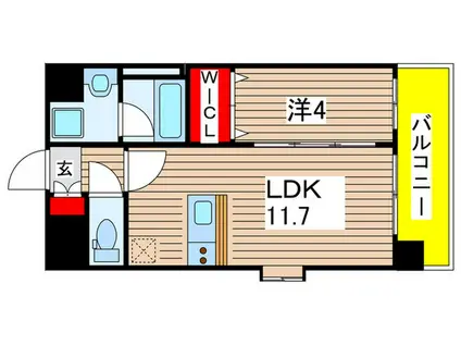 エルミタージュ桜山(1LDK/7階)の間取り写真