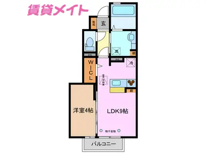 フィオーレ エテルナ(1LDK/1階)の間取り写真