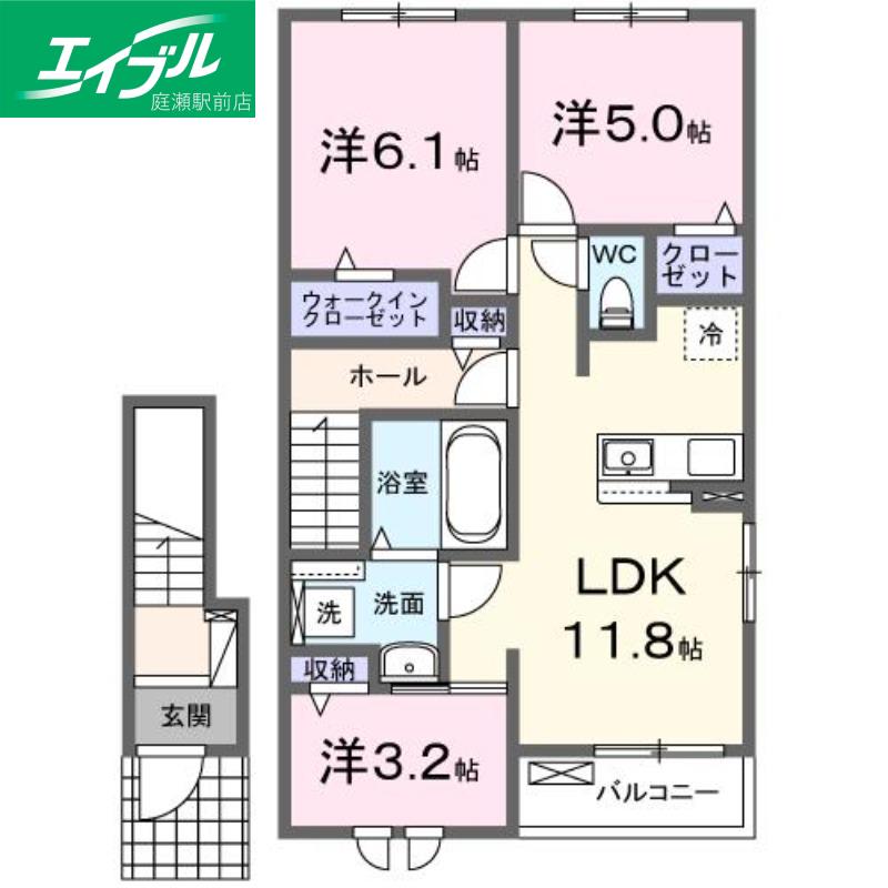 カピリナ・ヒカリ(3LDK/2階)の間取り写真