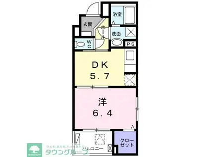 GRACE 大原(1DK/2階)の間取り写真