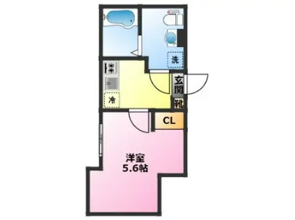 リバティ元住吉(1K/2階)の間取り写真