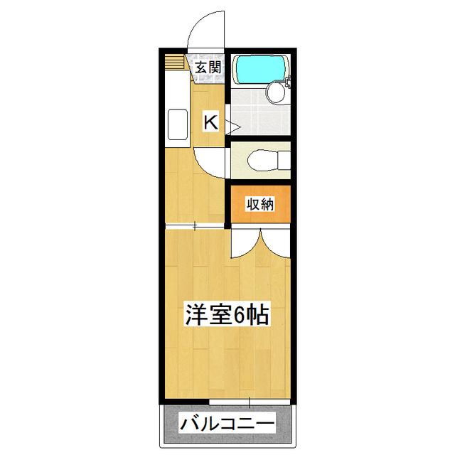 フローラル岡崎(1K/2階)の間取り写真