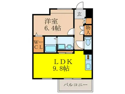 NS FIRST I2M(1LDK/9階)の間取り写真