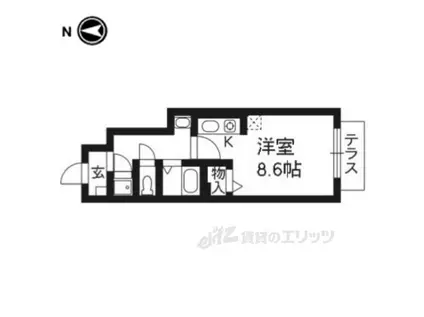 ヴェルドミール佐井(1K/1階)の間取り写真