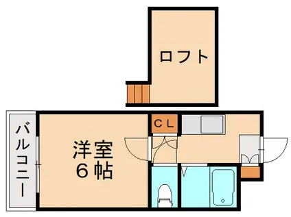 ジョイフル折尾(1K/2階)の間取り写真