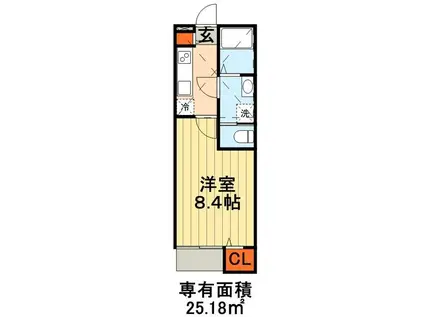 CARPE DIEM カルペディエム(1K/2階)の間取り写真