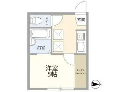 ブラウンハイム梅丘(1K/1階)の間取り写真