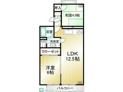 フォーレストヒルズI(2LDK/2階)の間取り写真