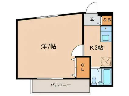 アンジェラス(1K/3階)の間取り写真