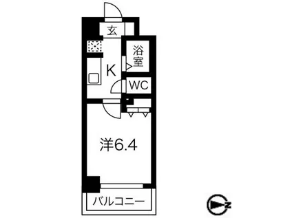 ラグジュアリーアパートメントデュオ神楽坂(1K/4階)の間取り写真