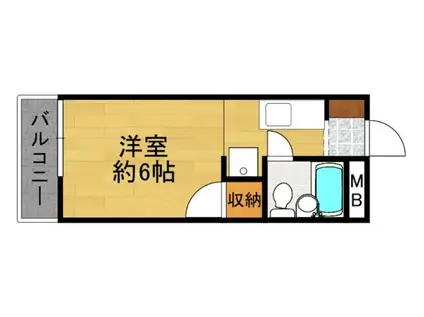 MJハイツ塩屋ヒルズ(1K/2階)の間取り写真