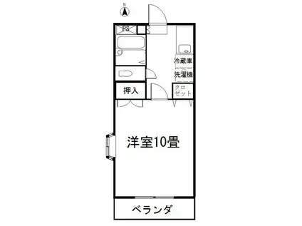 デルグロース高徳(1K/3階)の間取り写真