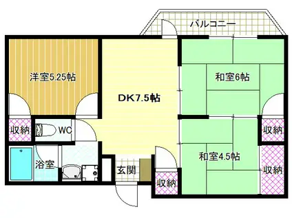 SAMURAIマンション(3DK/4階)の間取り写真