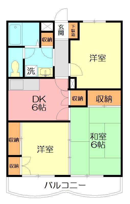 リバティ小泉(3DK/2階)の間取り写真